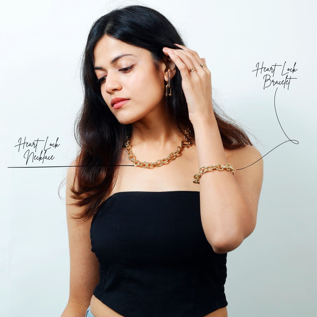 Heart Lock Necklace - 18K Gold Plated - ISHI New York