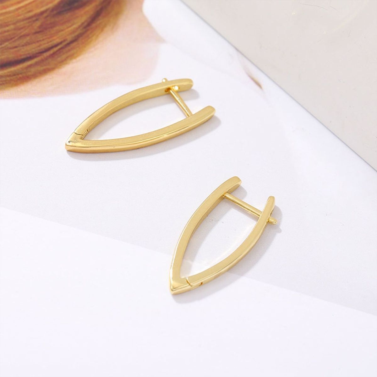 Abstract V Earrings with Gold Finish—Designer Fashion Earrings India