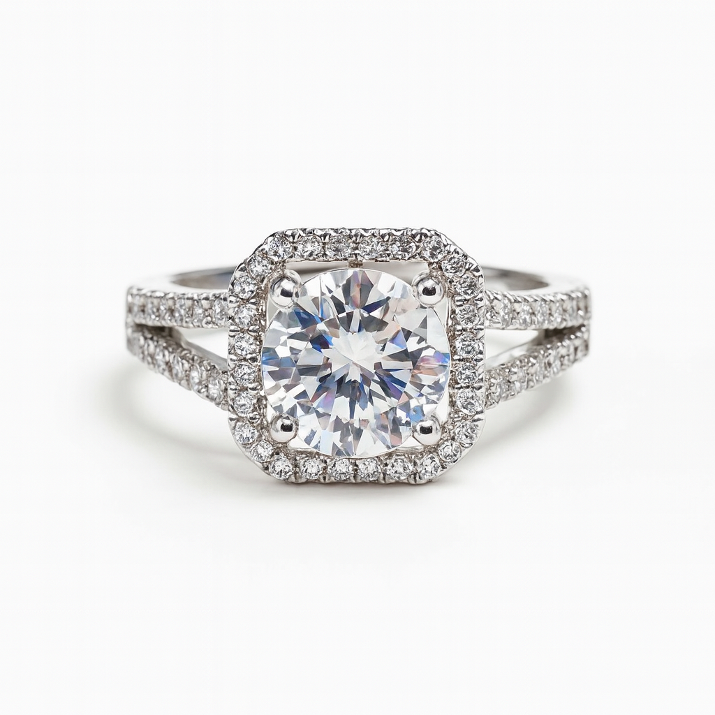 Round CZ Stone Ring