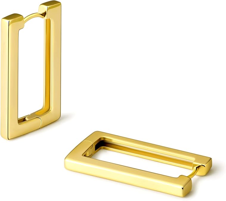 Gold geometric frame earrings—modern design by ISHI New York