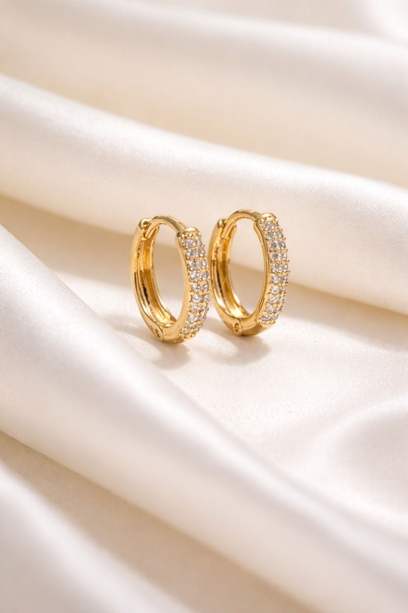 Sparkling Golden Hoops