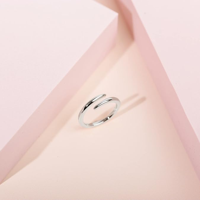 Rhodium-plated Simple Silver Ring with a classic, timeless look.