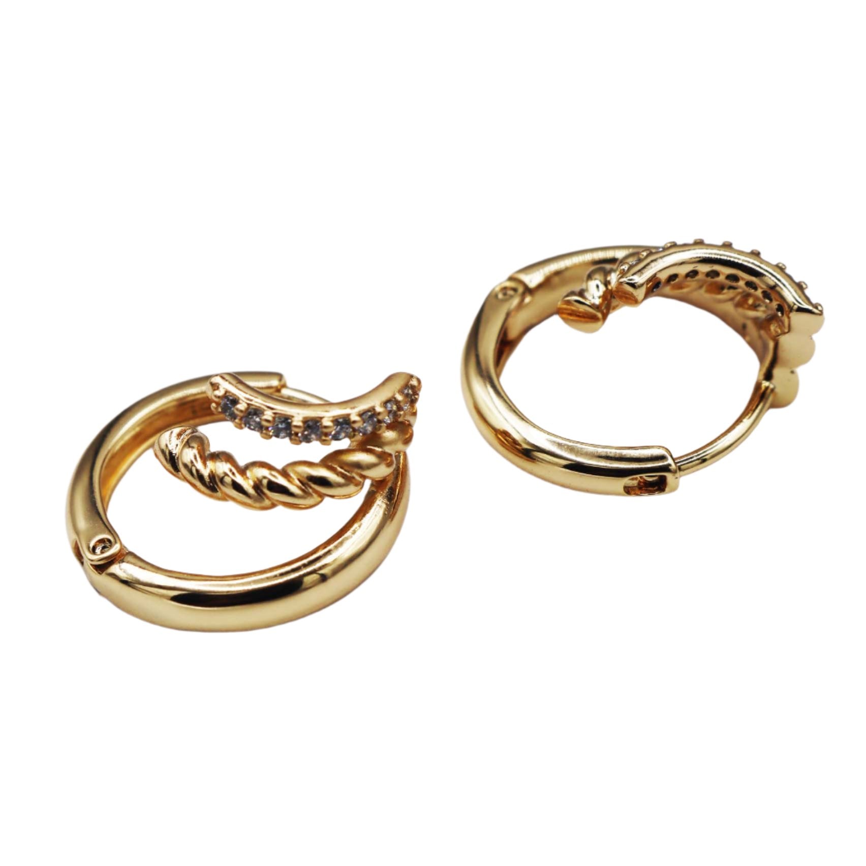 Twisted Trio Hoop Earrings - ISHI New York