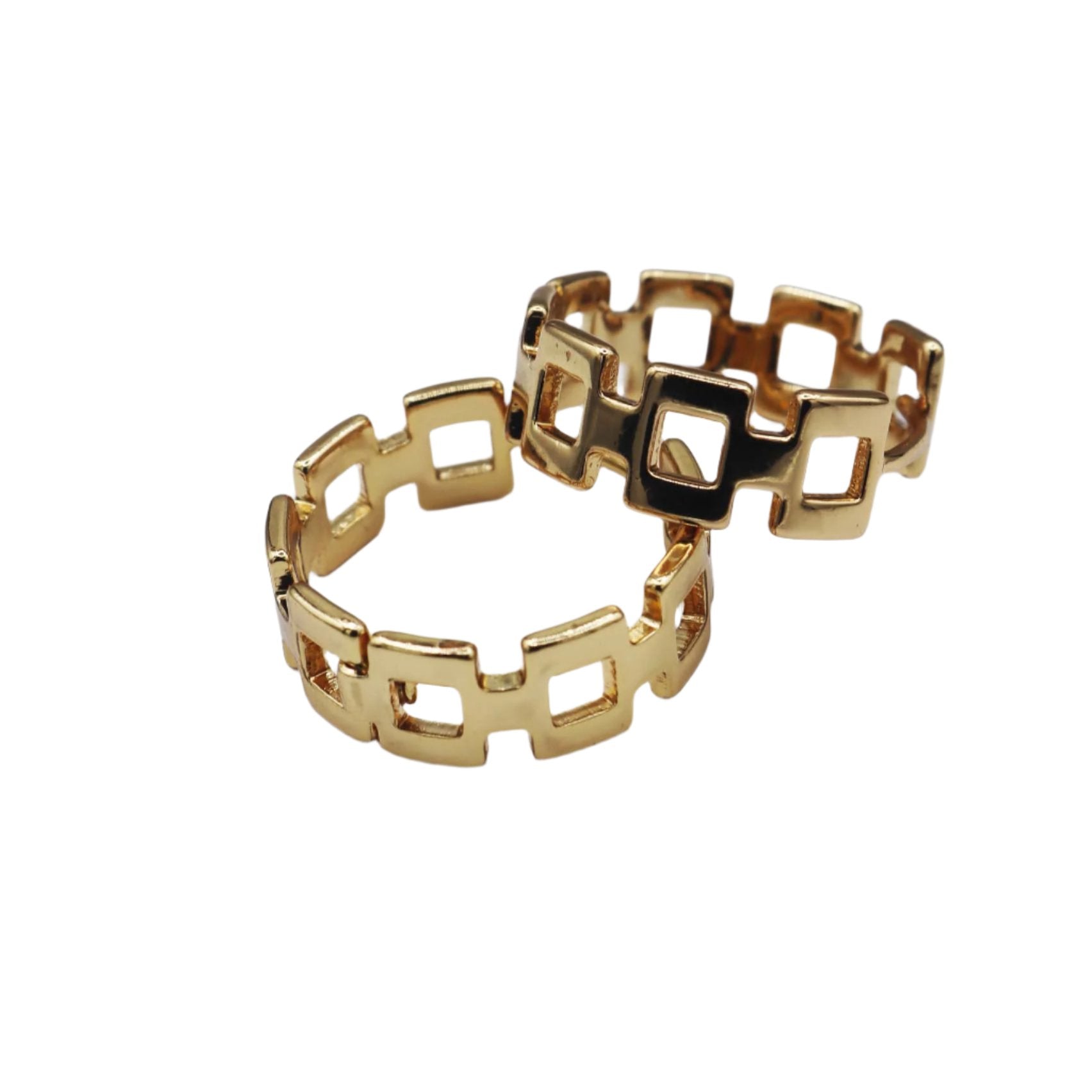 Gold-Tone Geometric Hoops - ISHI New York