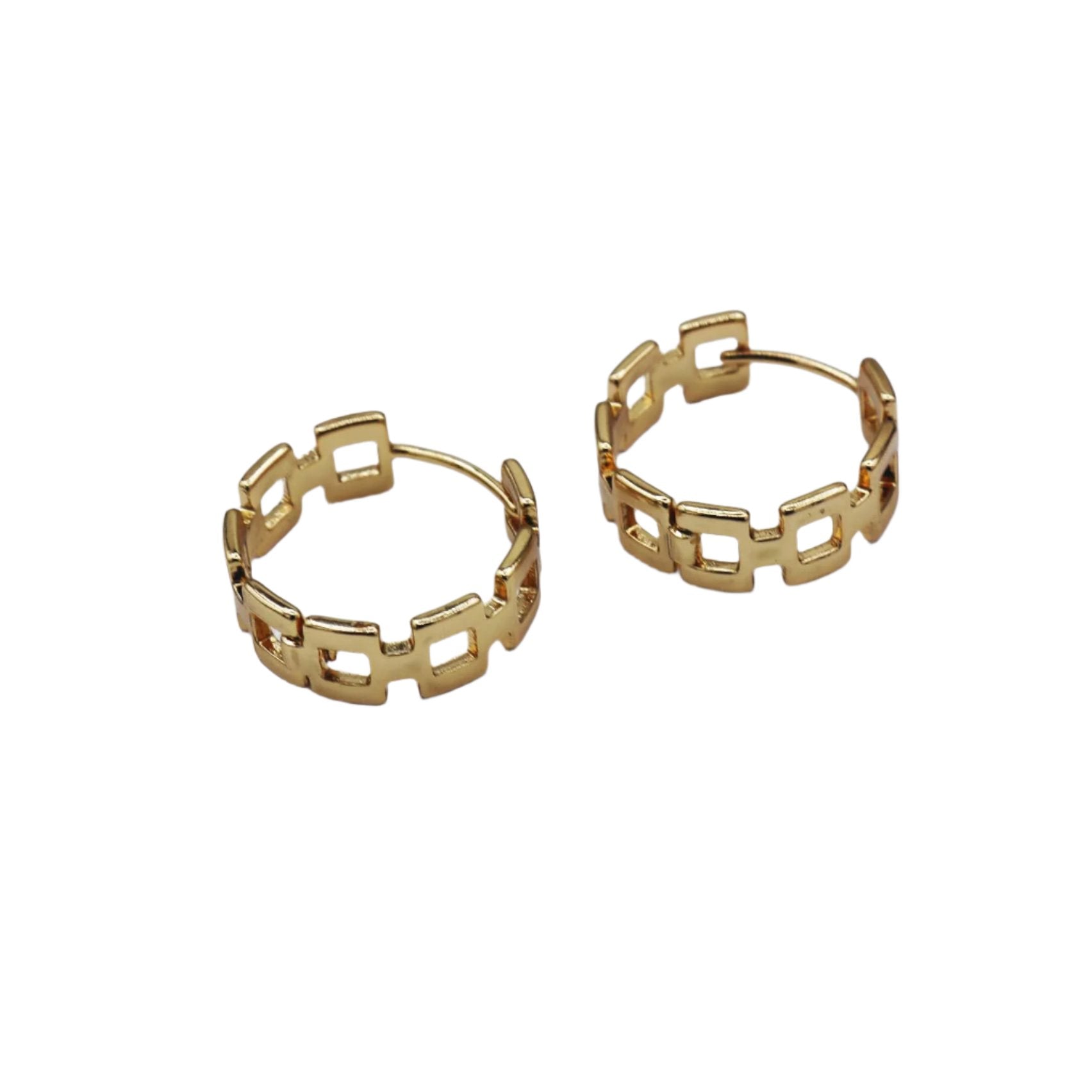 Gold-Tone Geometric Hoops - ISHI New York