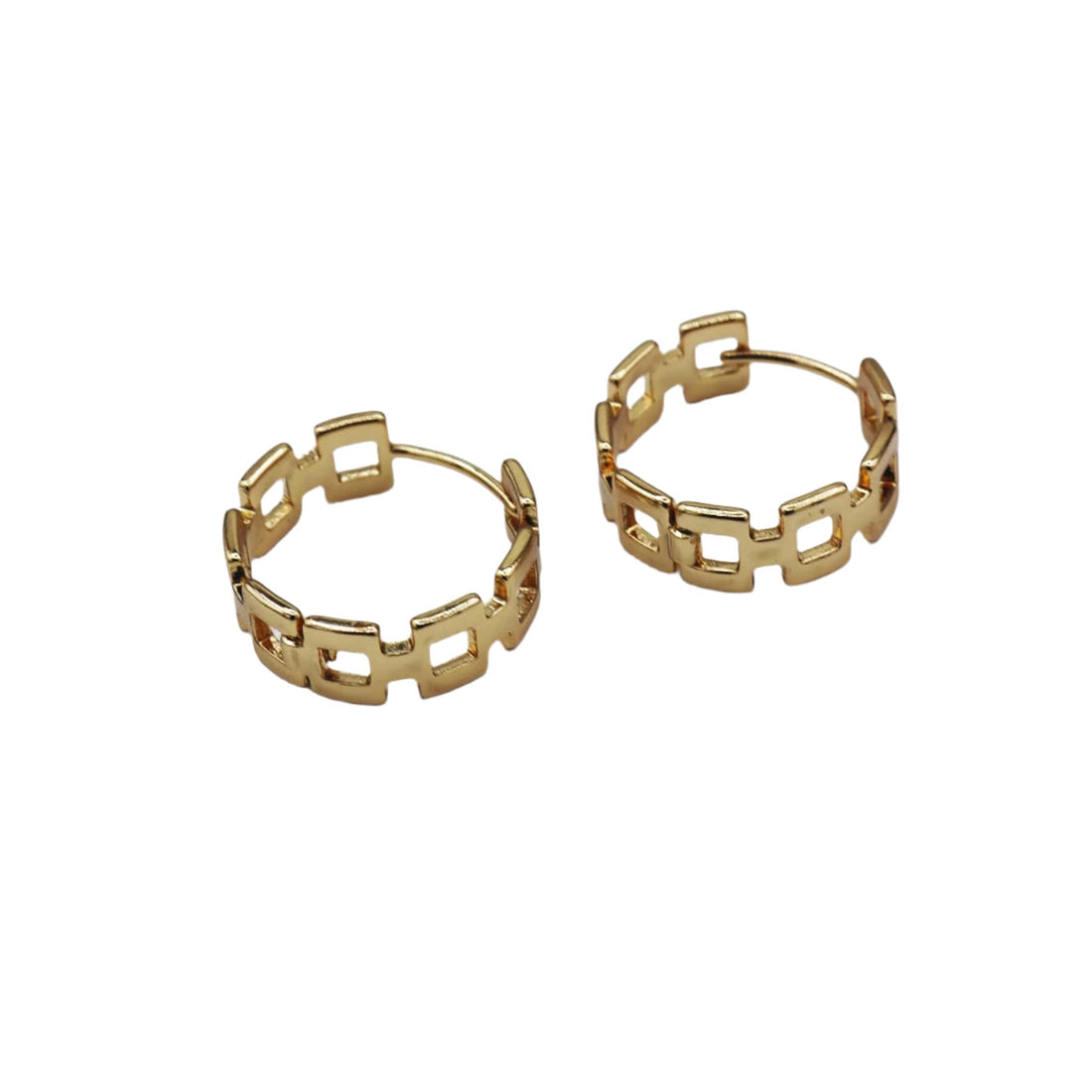 Gold-Tone Geometric Hoops