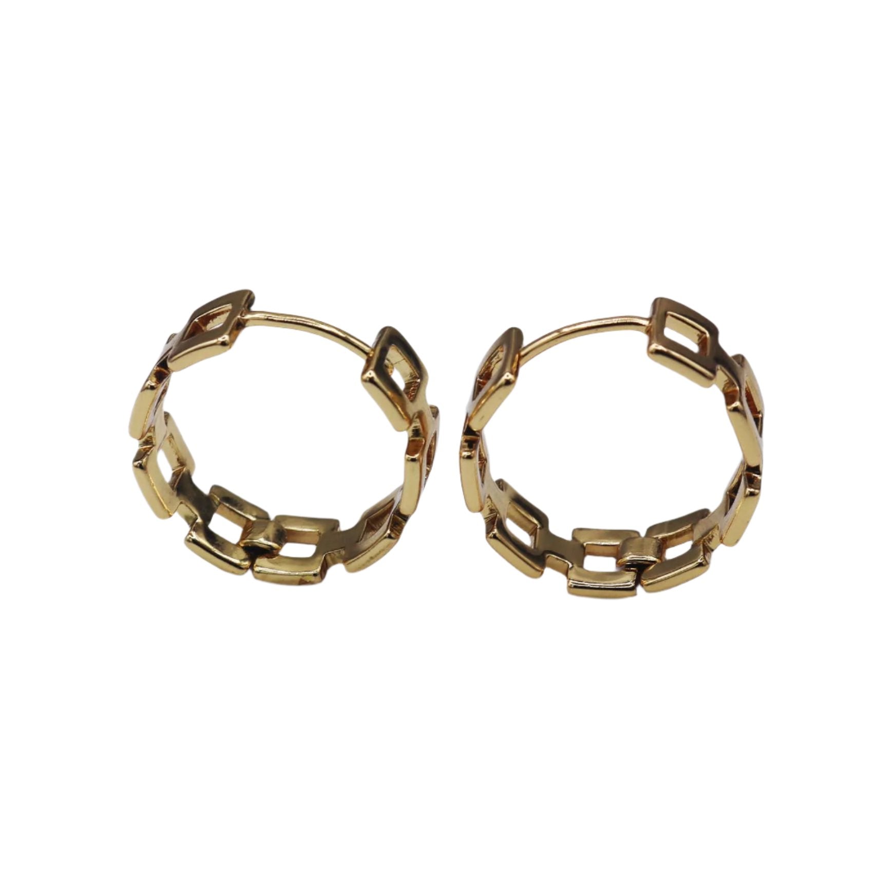 Gold-Tone Geometric Hoops - ISHI New York