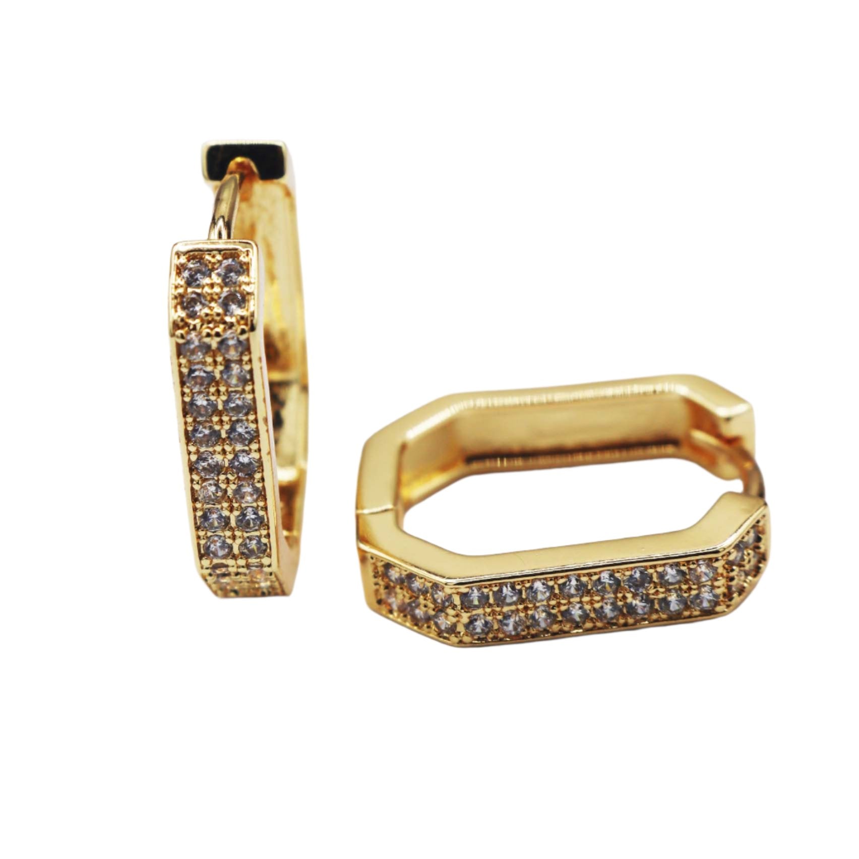 Sparkling Hexagon Hoops - ISHI New York