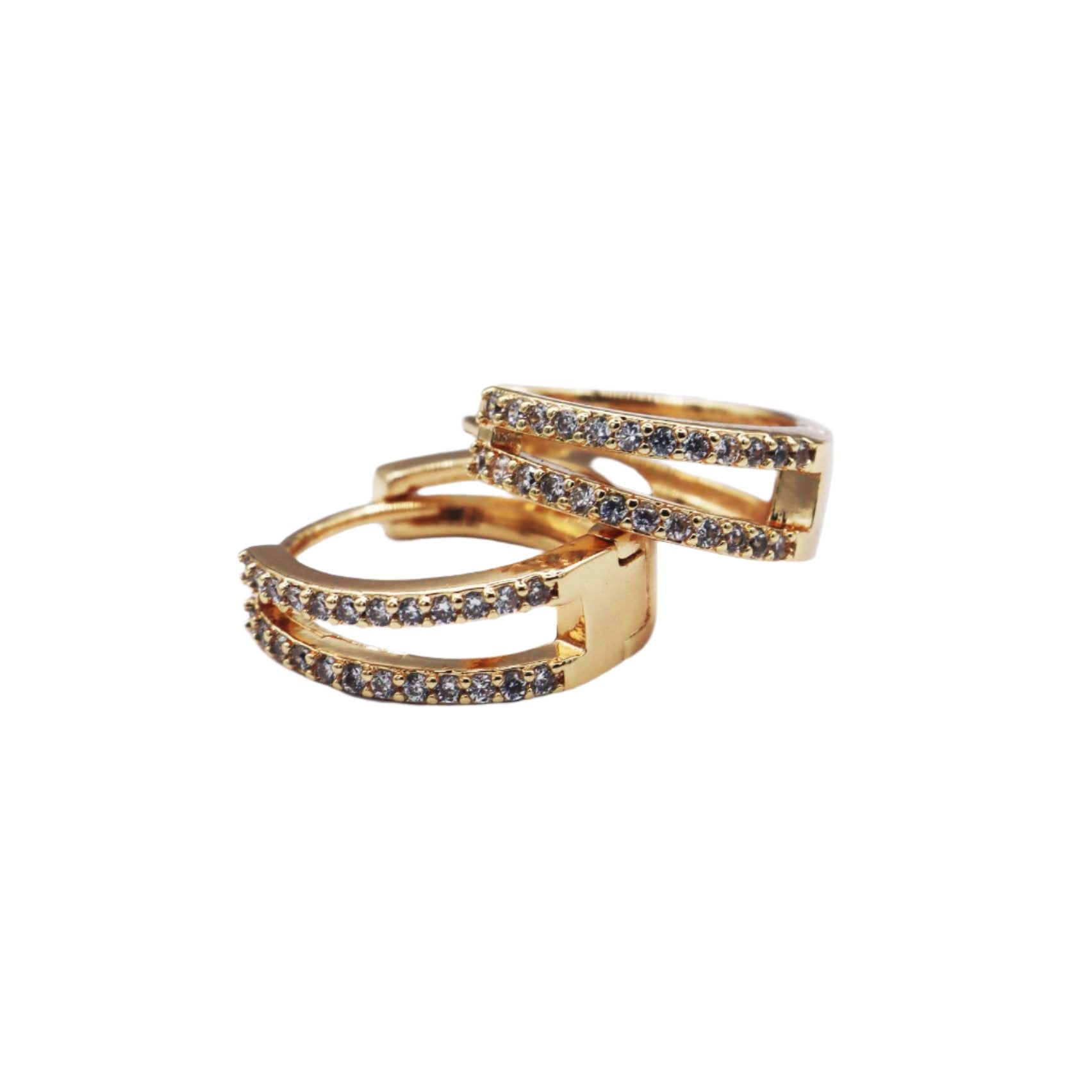Layered Diamond Hoop Earrings - ISHI New York