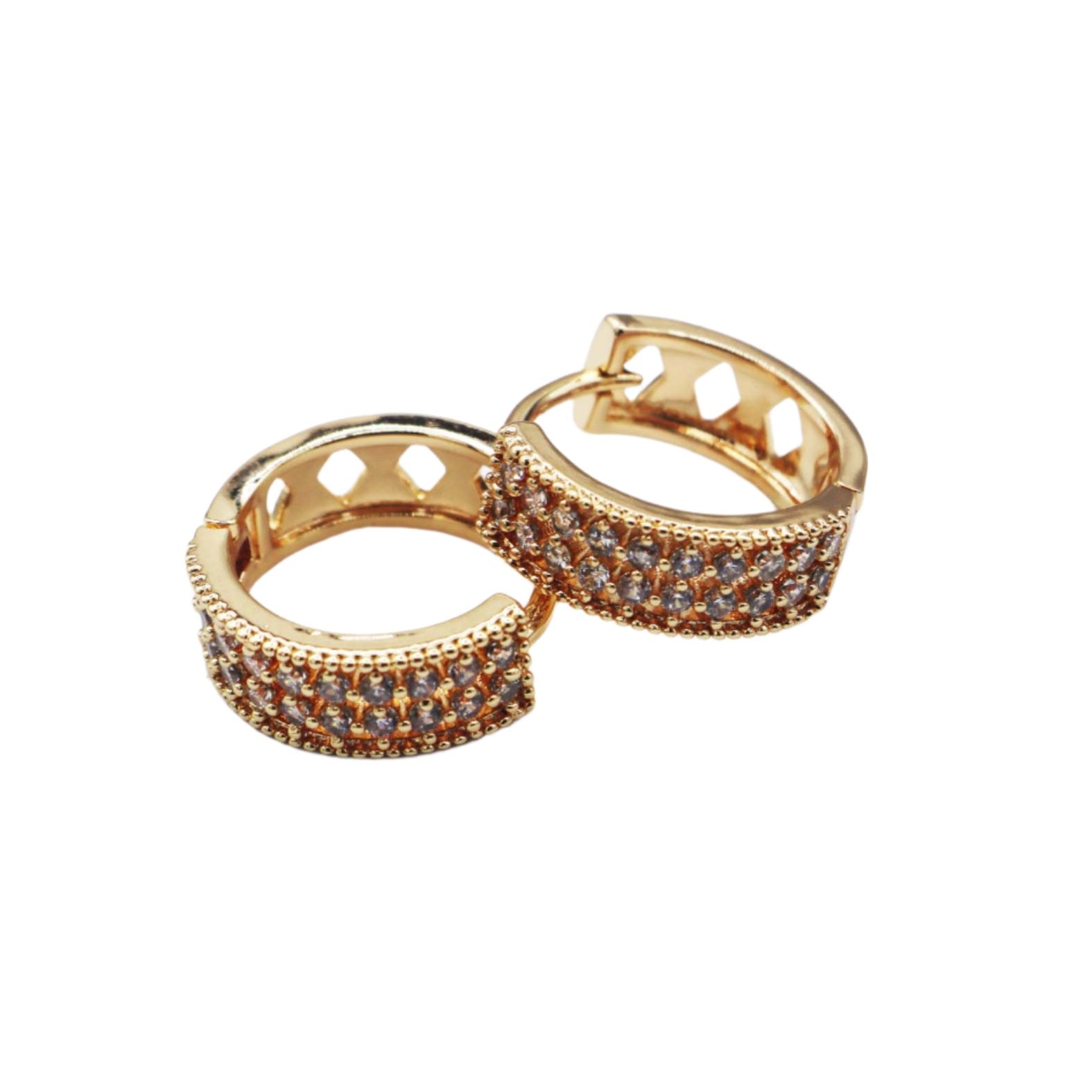 Diamond-Dusted Hoop Earrings - ISHI New York