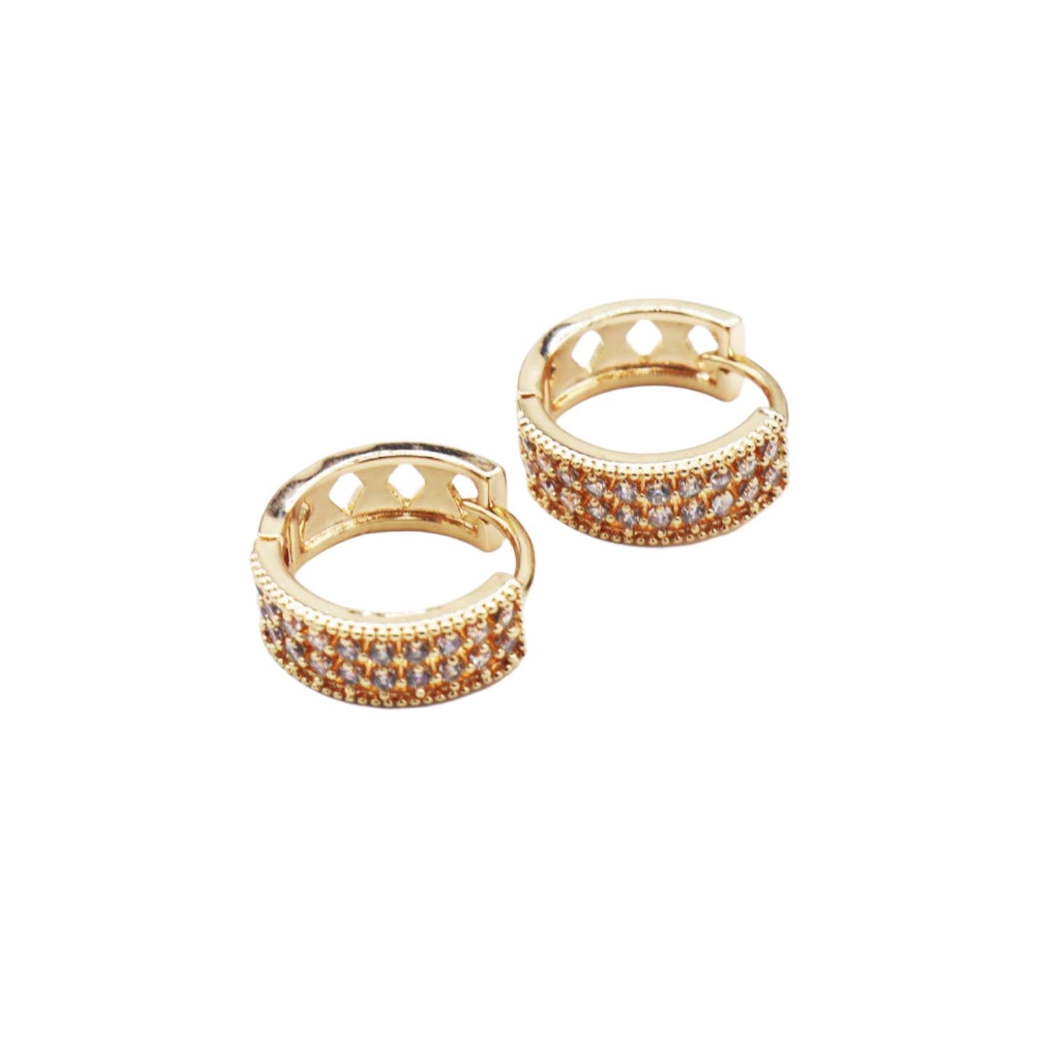 Diamond-Dusted Hoop Earrings - ISHI New York
