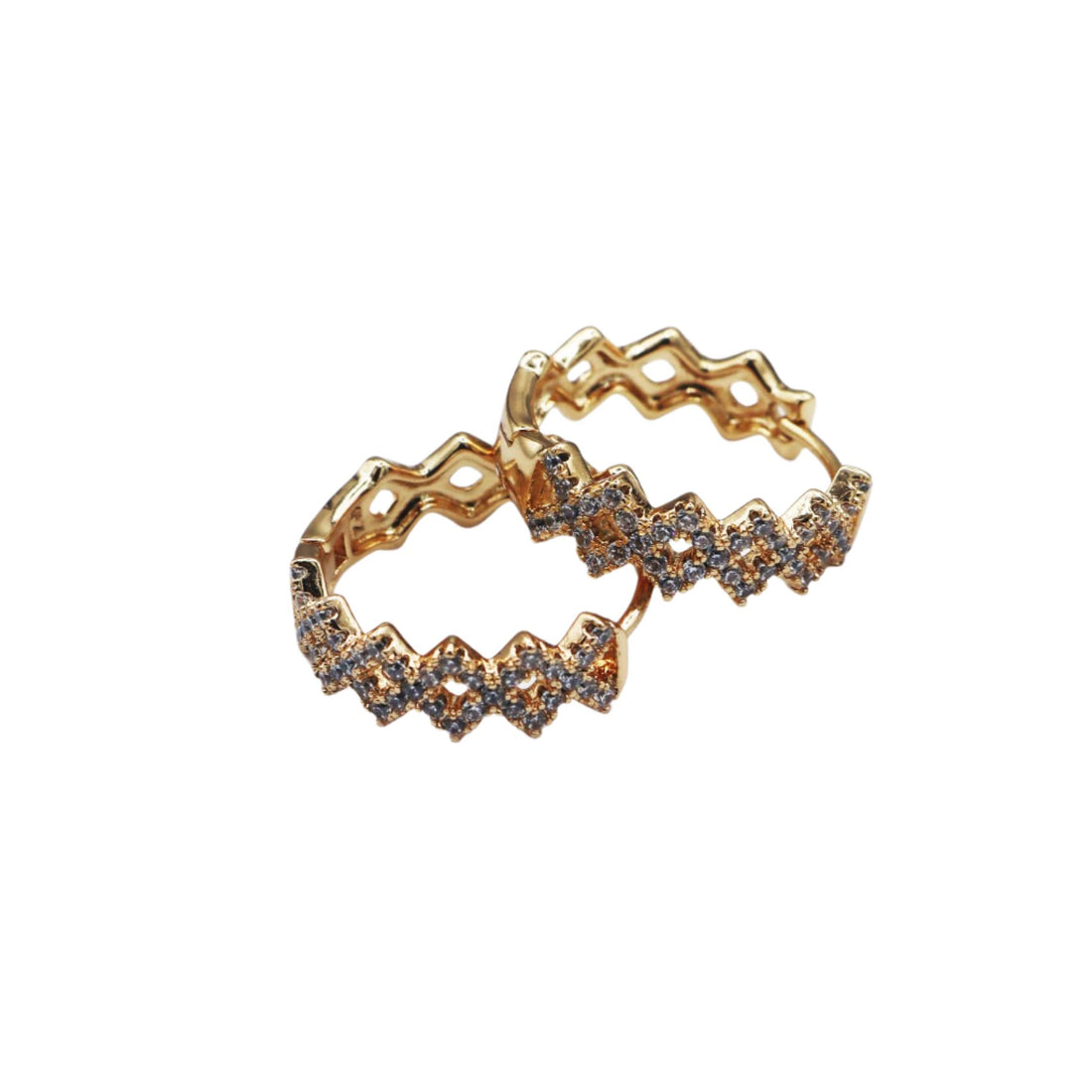 Sparkling Zigzag Hoops