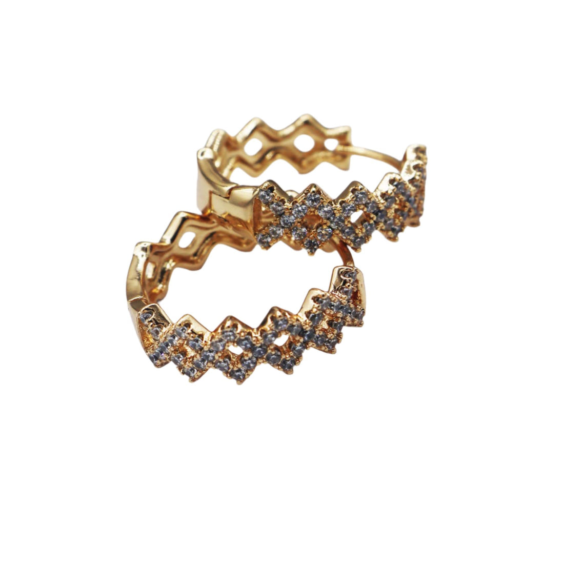 Sparkling Zigzag Hoops