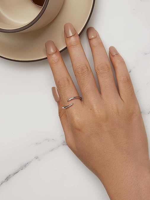 Close-up of Simple Silver Ring with a clean, modern silhouette.