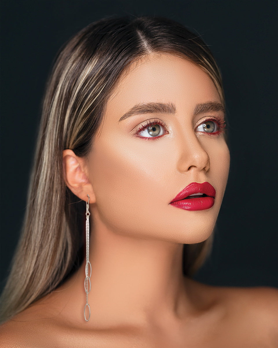 Lustrous Rhodium Earrings - 925 Sterling Silver - ISHI New York