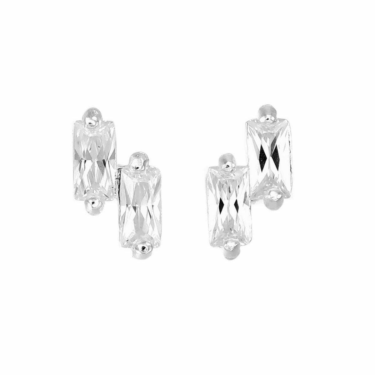 Cubic Zirconia Dazzle Earrings - 925 Sterling Silver - ISHI New York
