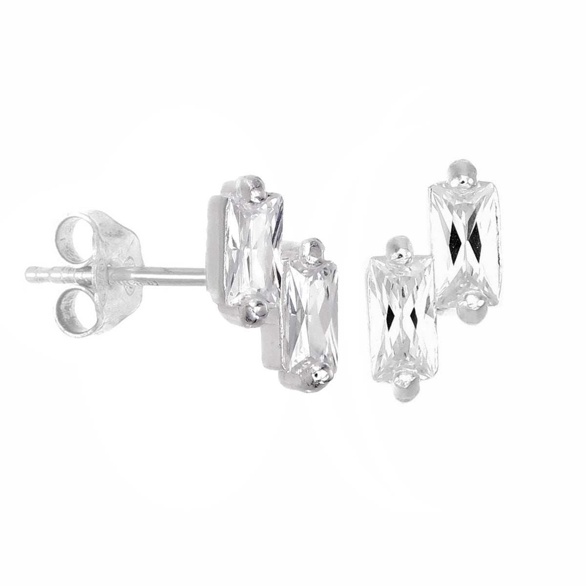 Cubic Zirconia Dazzle Earrings - 925 Sterling Silver - ISHI New York
