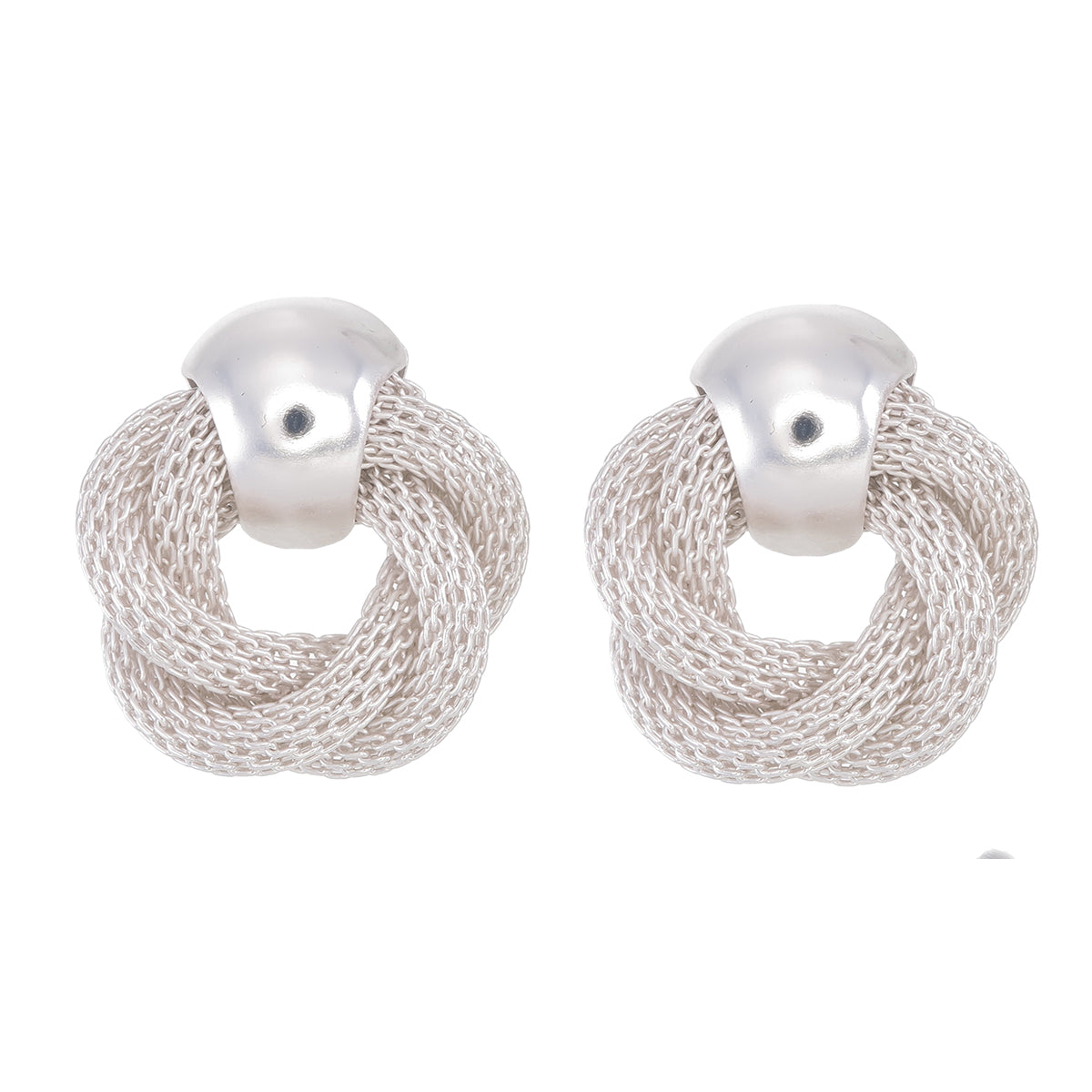 Round Wired Flower Silver Earrings - ISHI New York