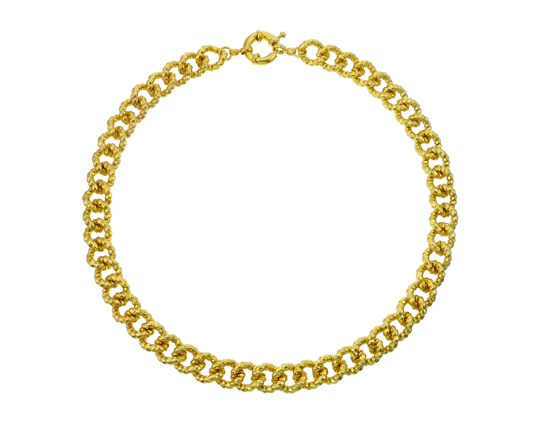 Classic Golden Rope Link Necklace - 18k Gold Plated