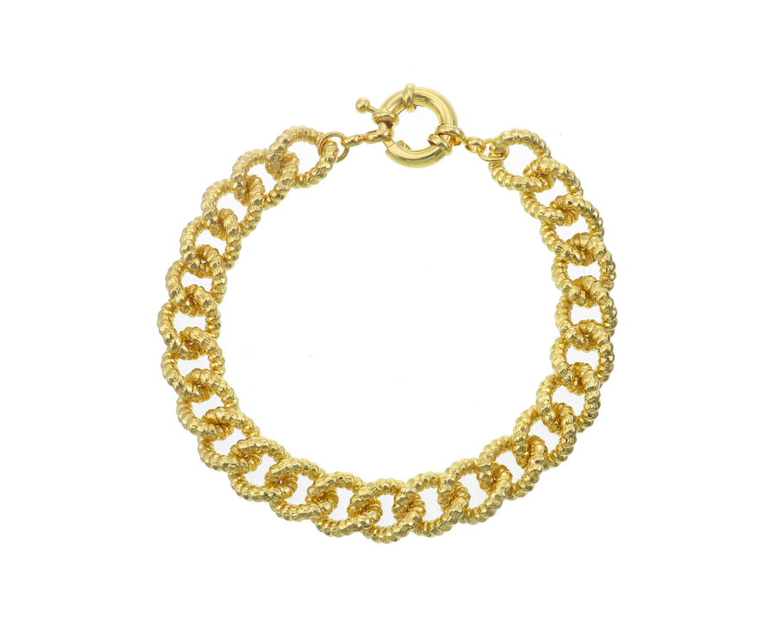 Classic Golden Rope Link Bracelet - 18k Gold Plated