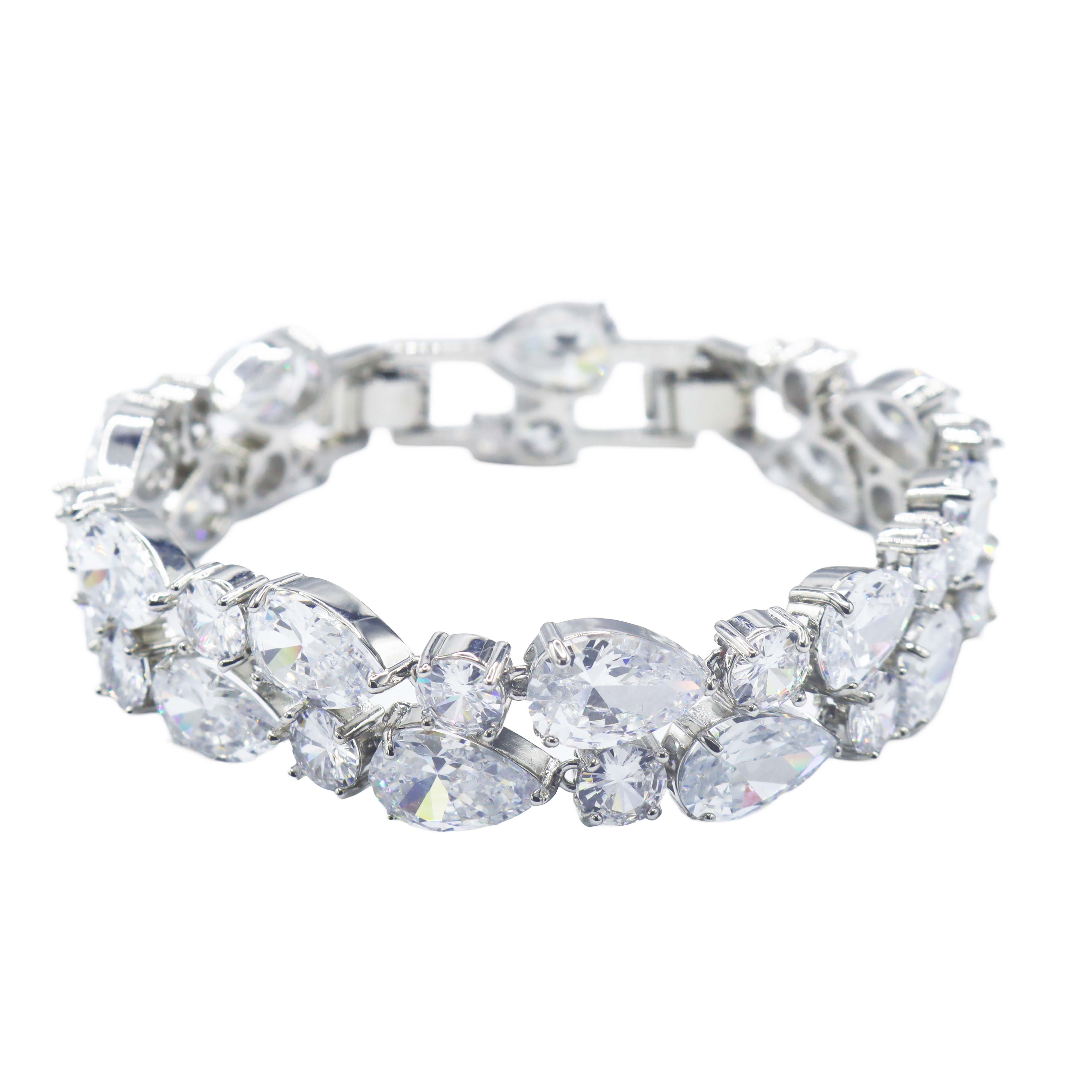 Radiant CZ Big White Pear Cascade Bracelet - ISHI New York