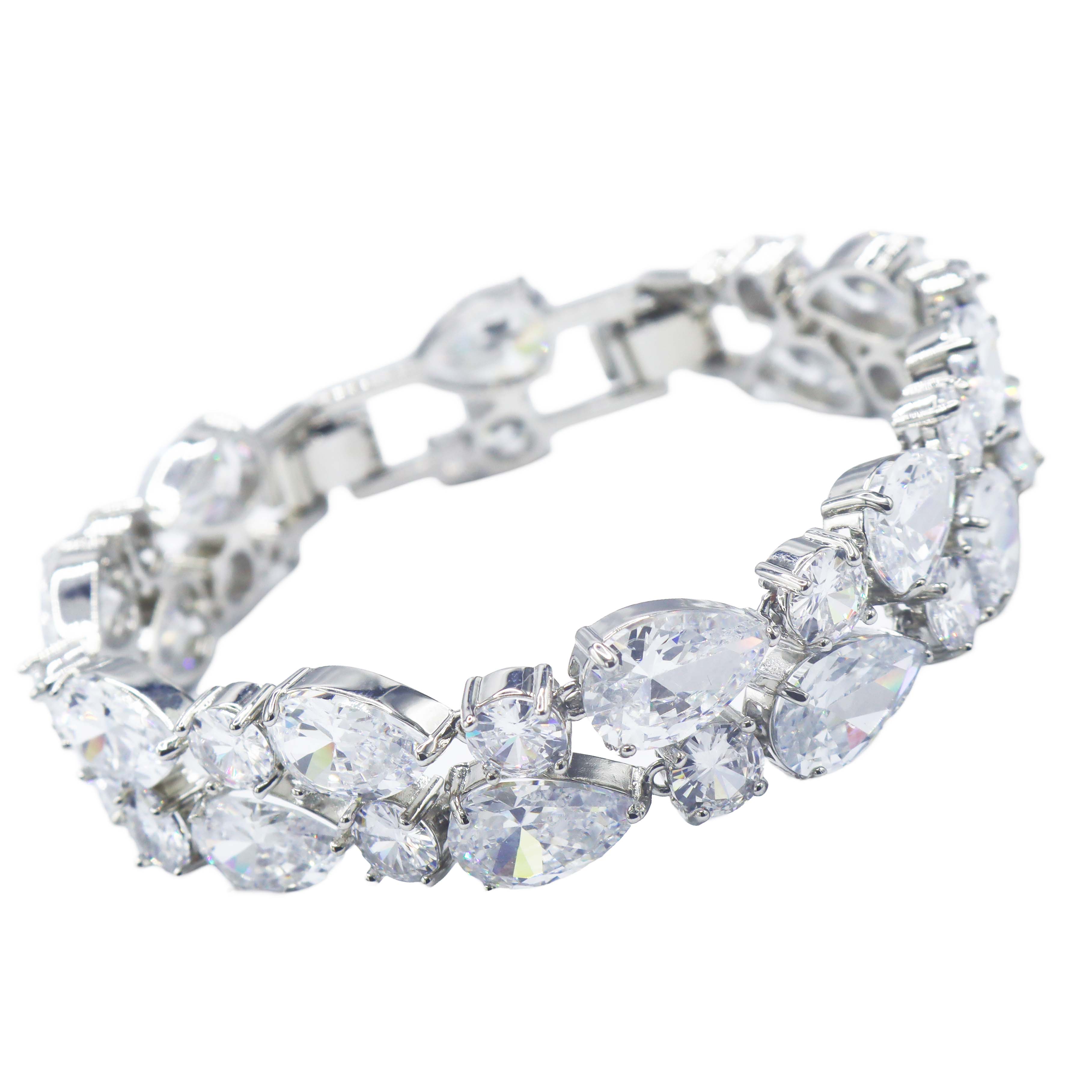 Radiant CZ Big White Pear Cascade Bracelet - ISHI New York