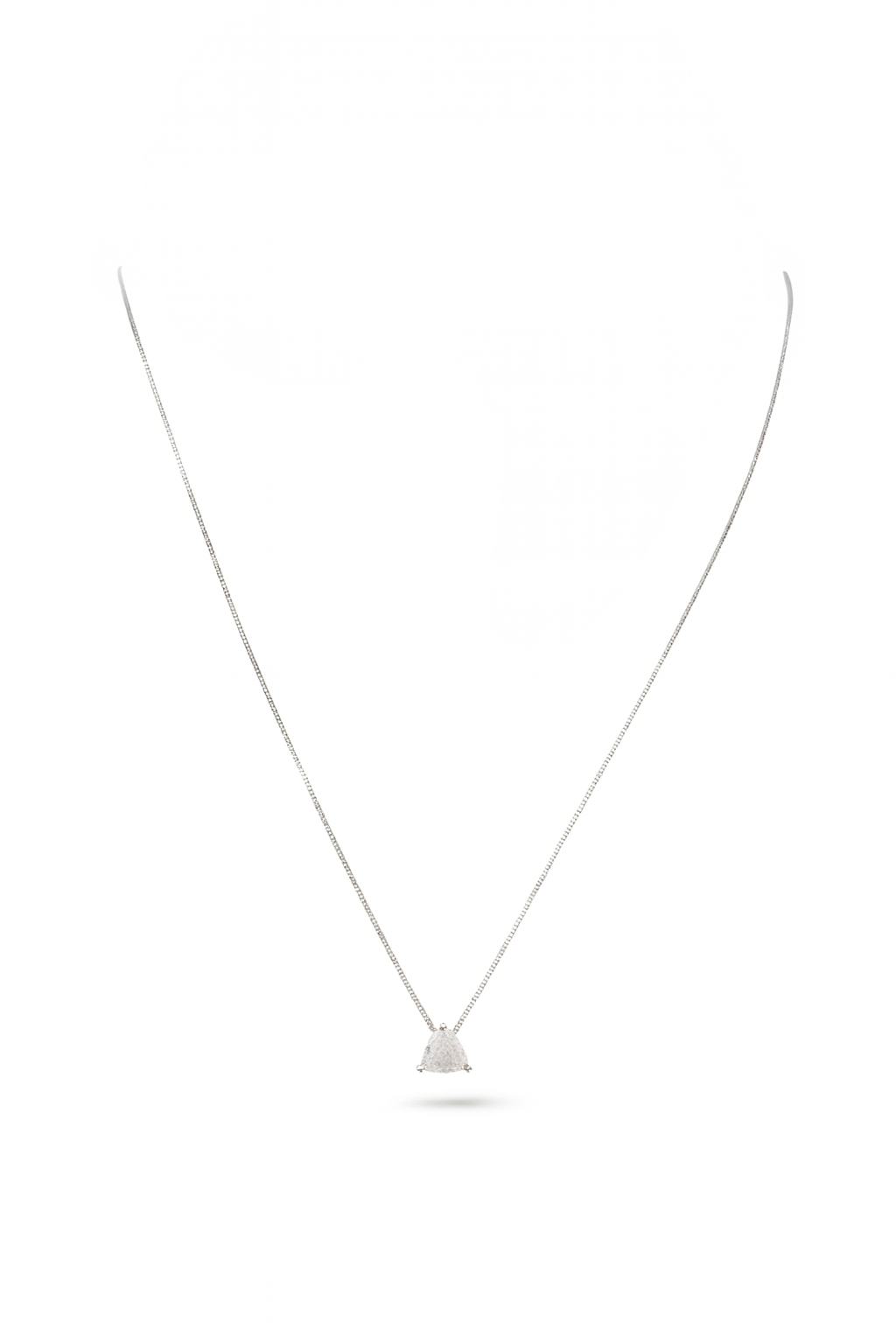 Trillion Shape CZ Necklace - 925 Sterling Silver