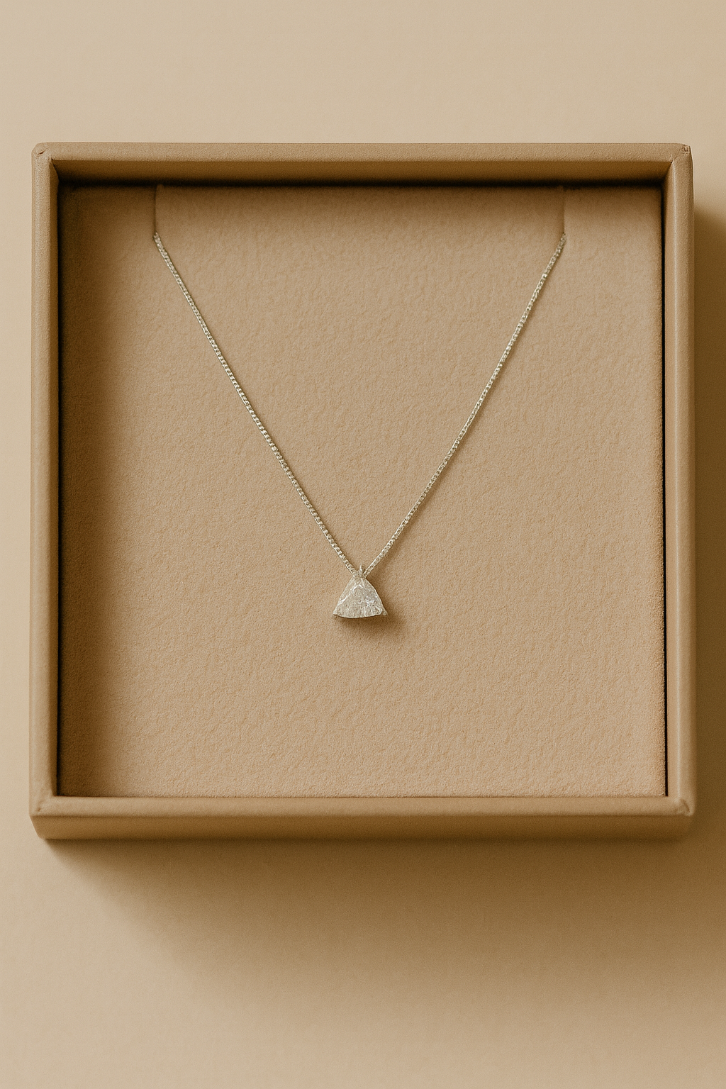 Trillion Shape CZ Necklace - 925 Sterling Silver