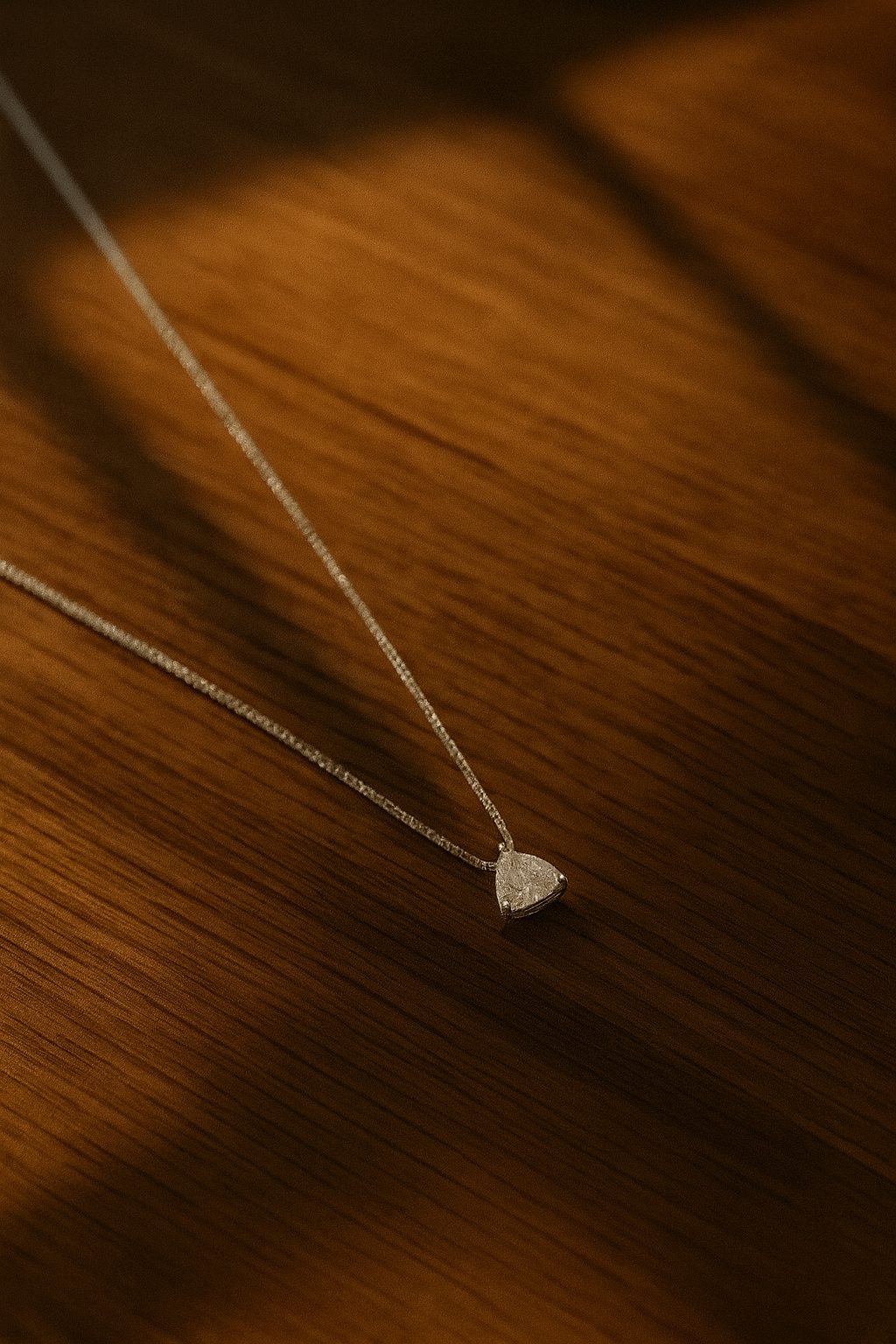 Trillion Shape CZ Necklace - 925 Sterling Silver