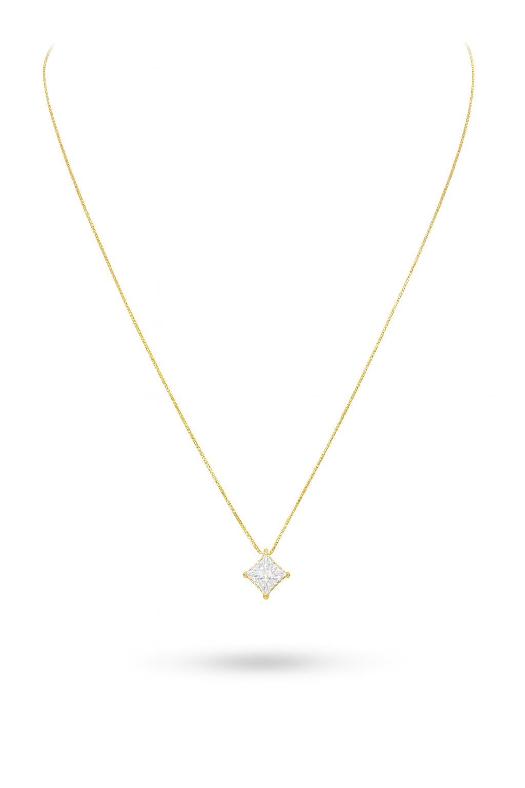 Princess CZ Necklace - 925 Sterling Silver