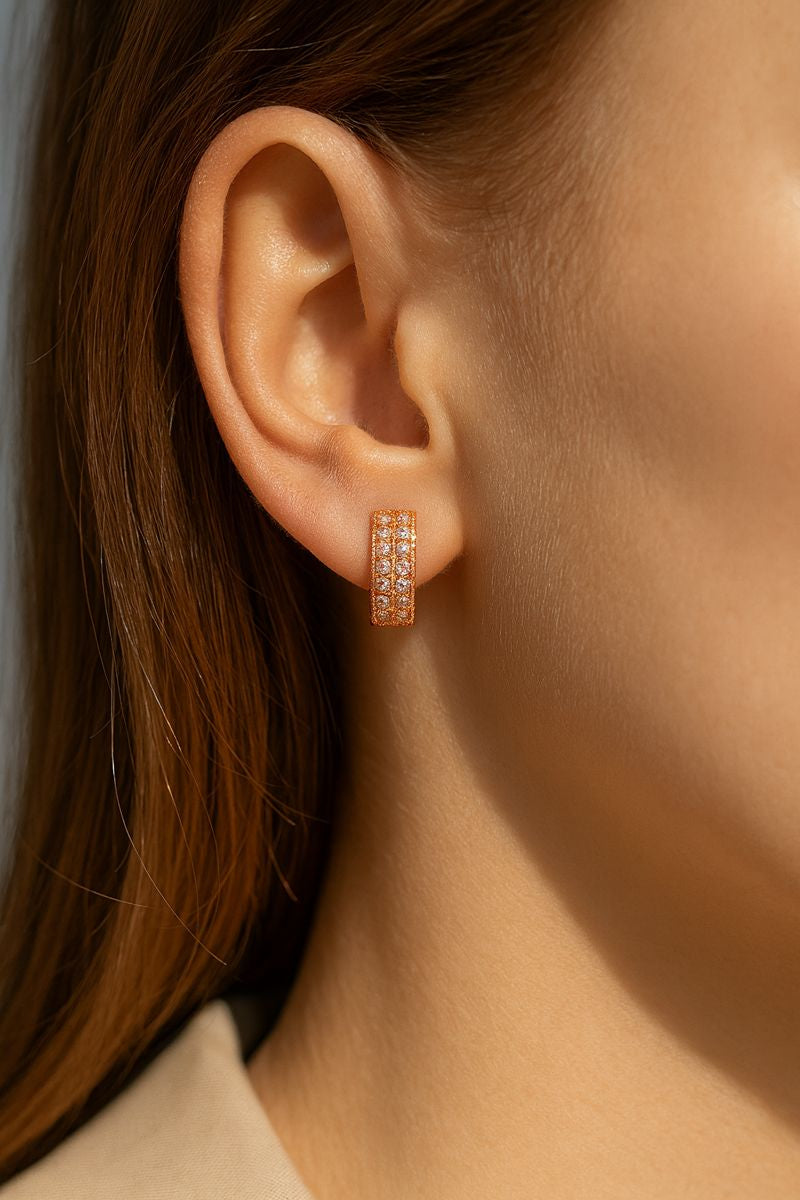 Diamond-Dusted Hoop Earrings