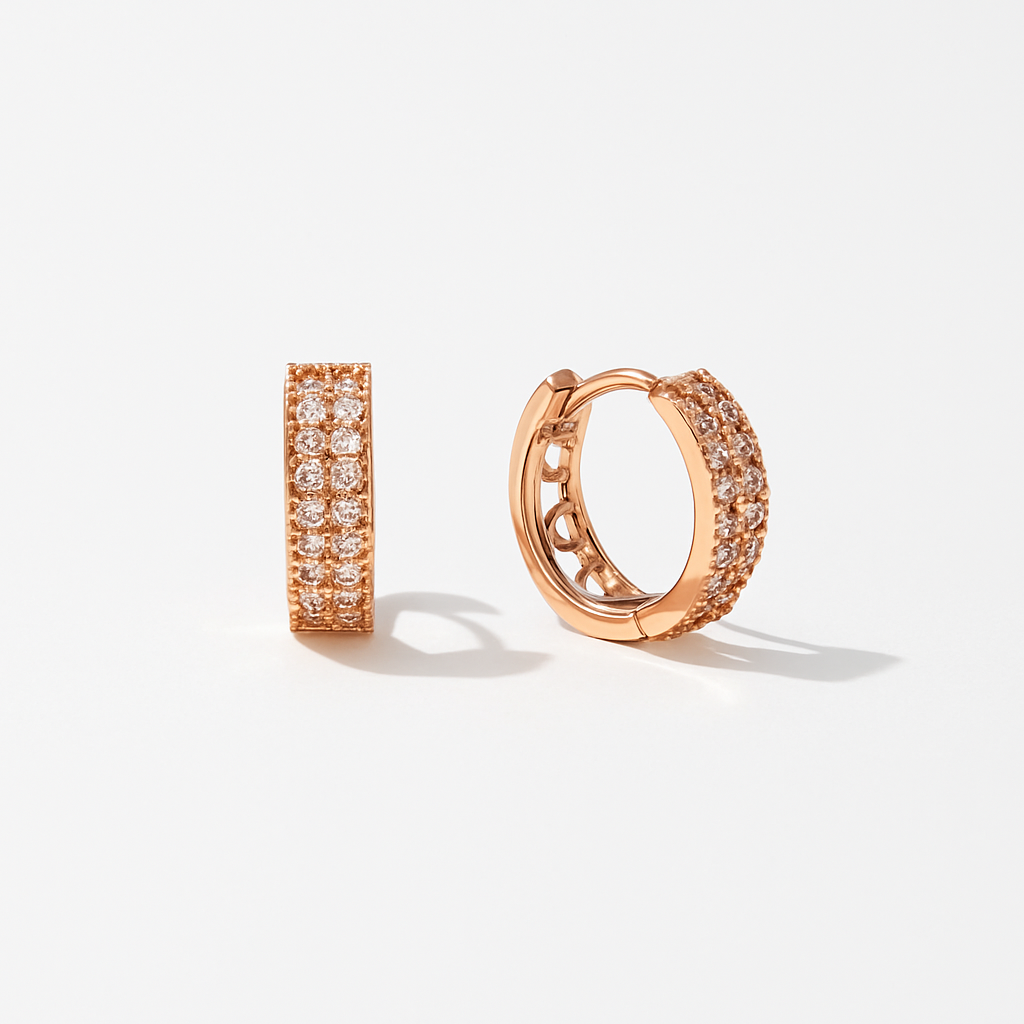 Diamond-Dusted Hoop Earrings