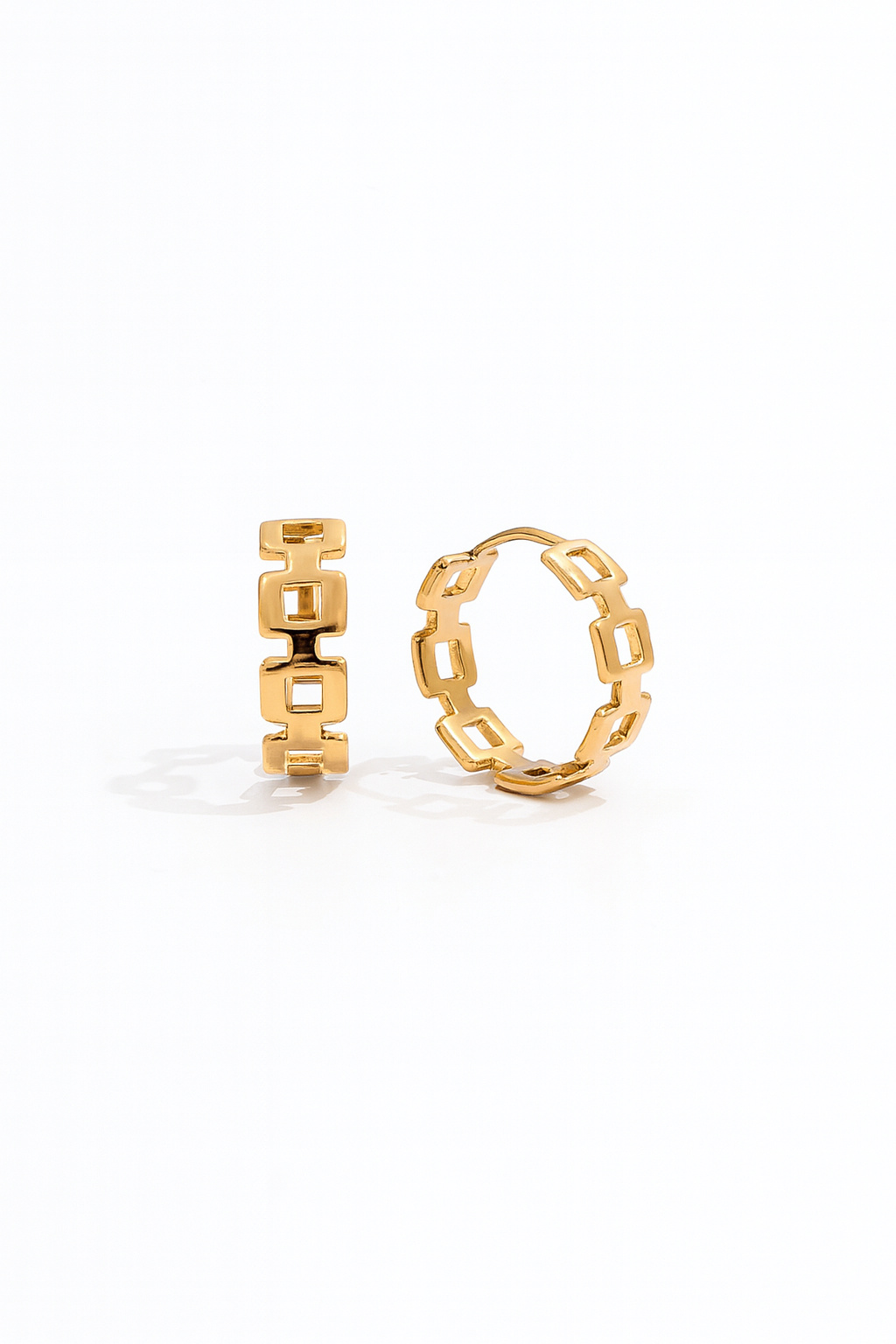 Gold-Tone Geometric Hoops