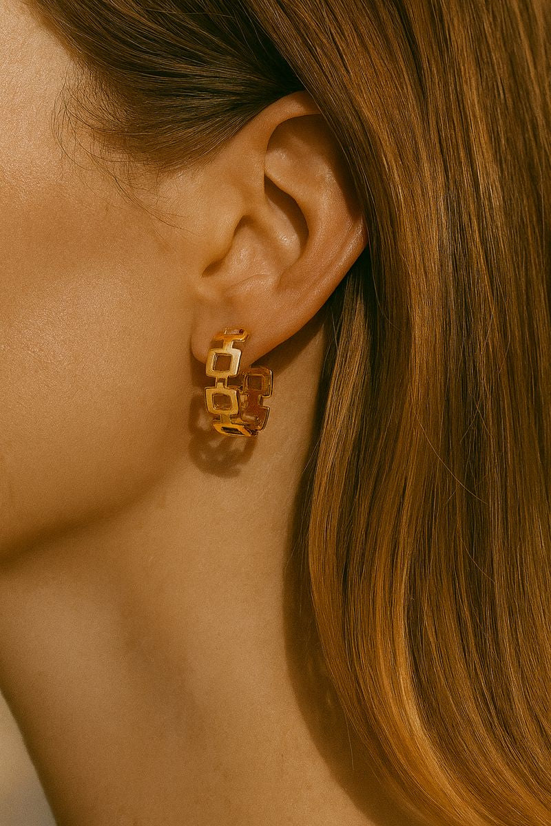 Gold-Tone Geometric Hoops