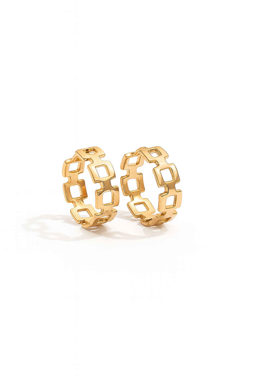 Gold-Tone Geometric Hoops