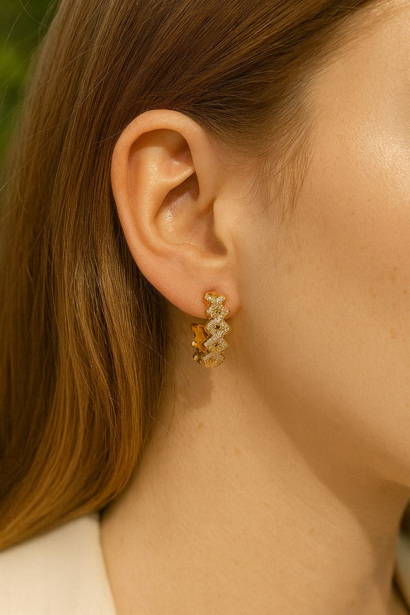 Sparkling Zigzag Hoops