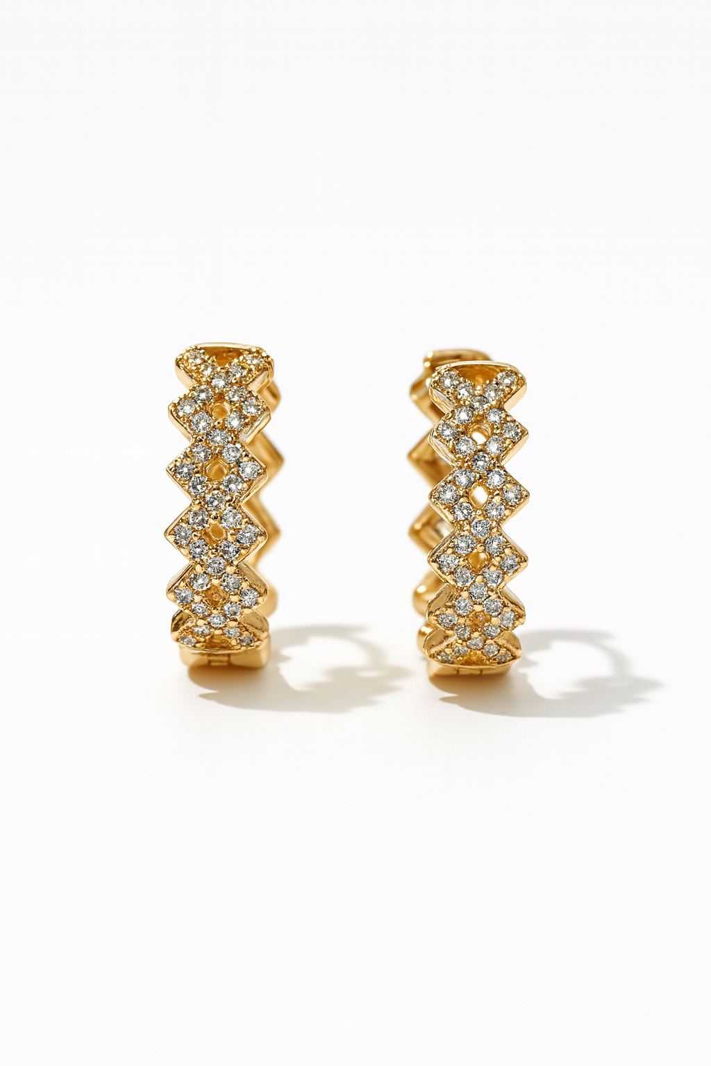 Sparkling Zigzag Hoops