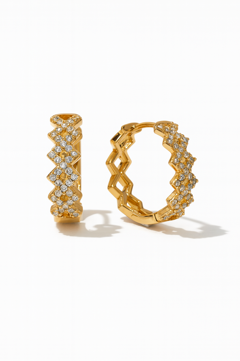 Sparkling Zigzag Hoops