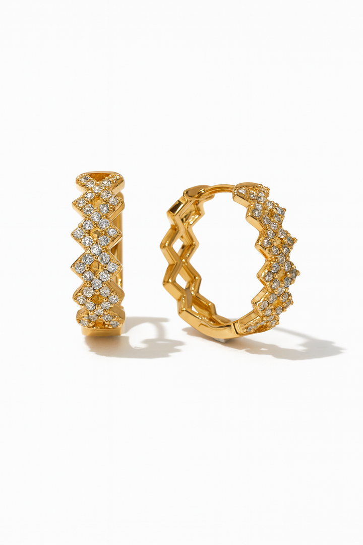 Sparkling Zigzag Hoops