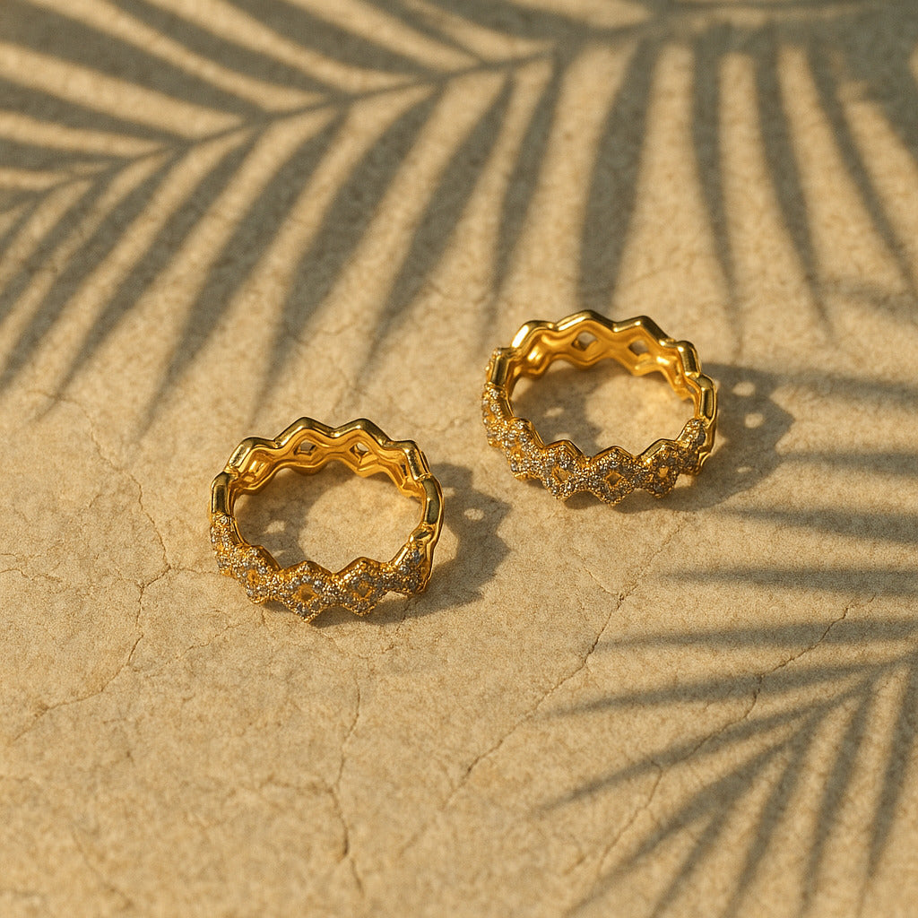 Sparkling Zigzag Hoops