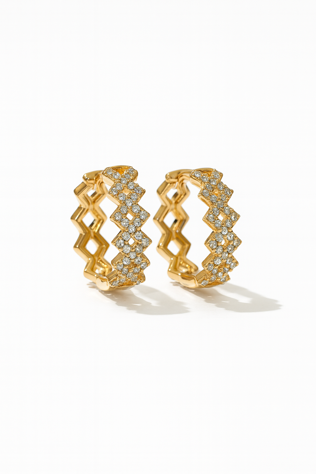 Sparkling Zigzag Hoops