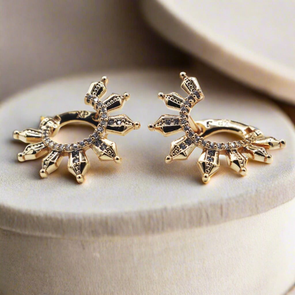 Sunburst Hoop Earrings