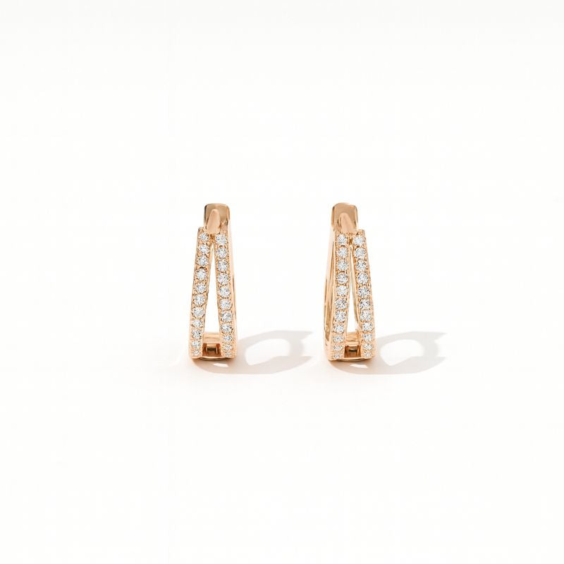 Layered Diamond Hoop Earrings