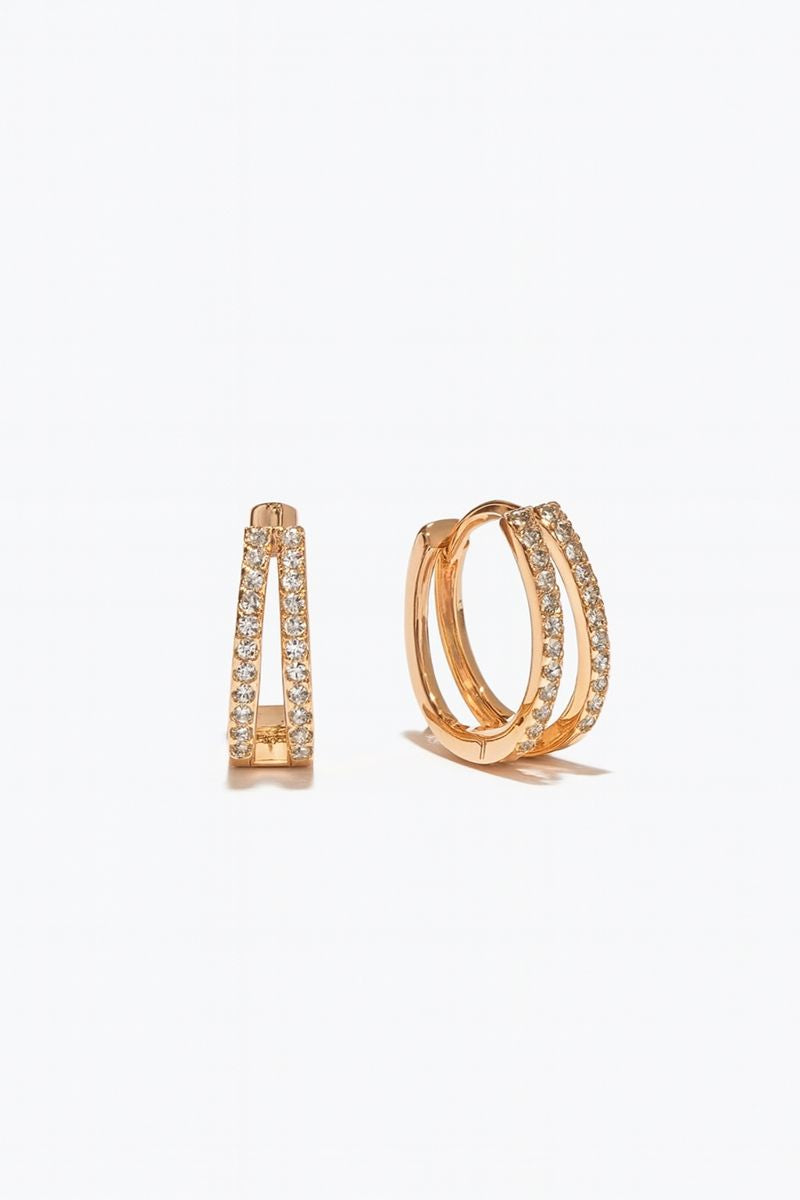 Layered Diamond Hoop Earrings