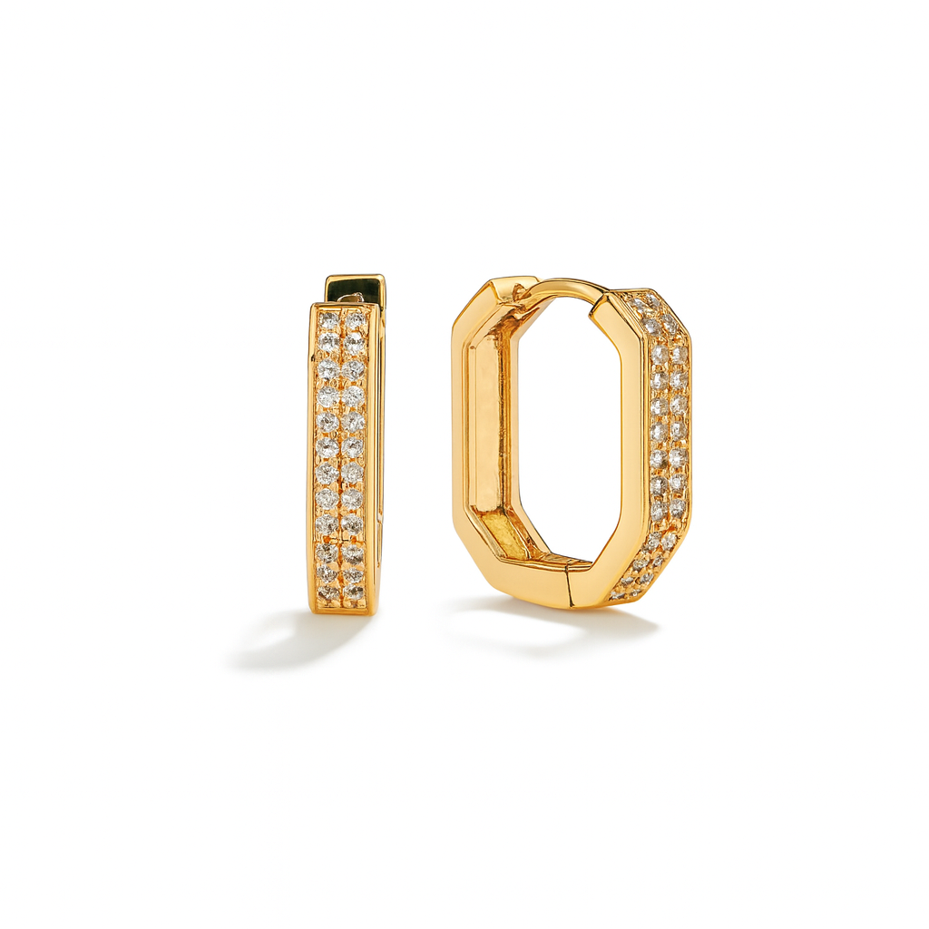 Sparkling Hexagon Hoops