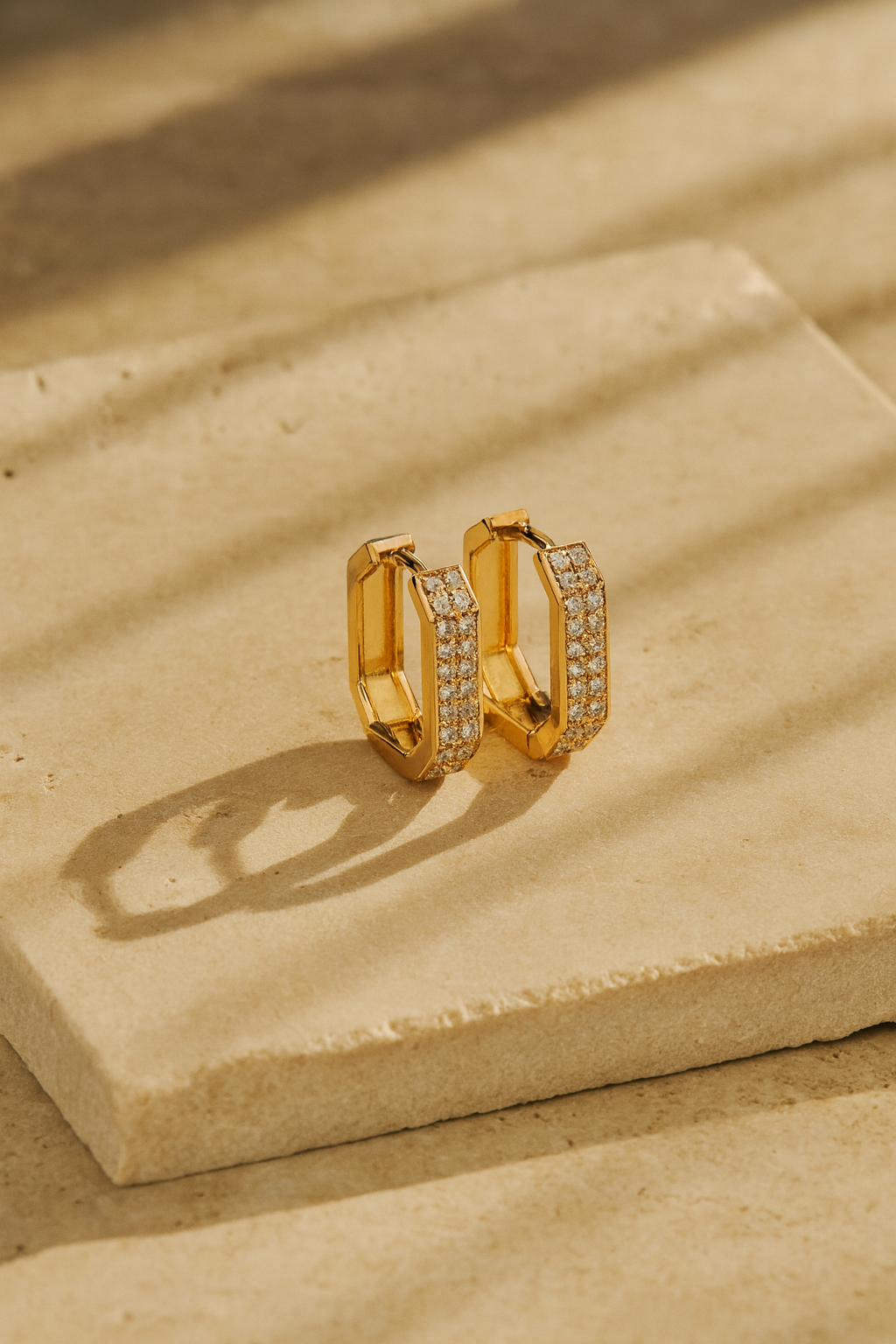 Sparkling Hexagon Hoops