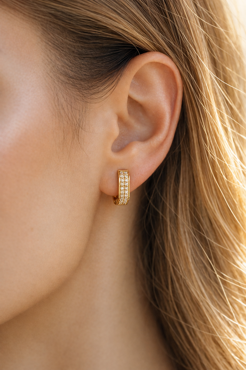 Sparkling Hexagon Hoops