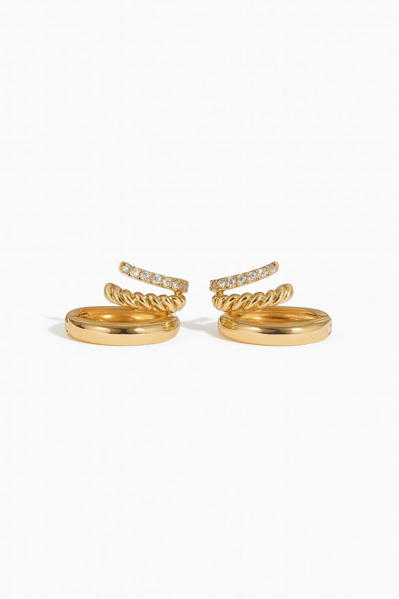 Twisted Trio Hoop Earrings