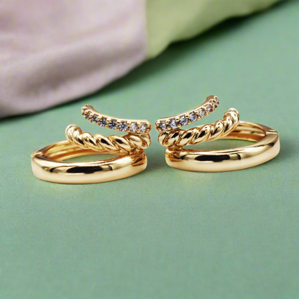 Twisted Trio Hoop Earrings