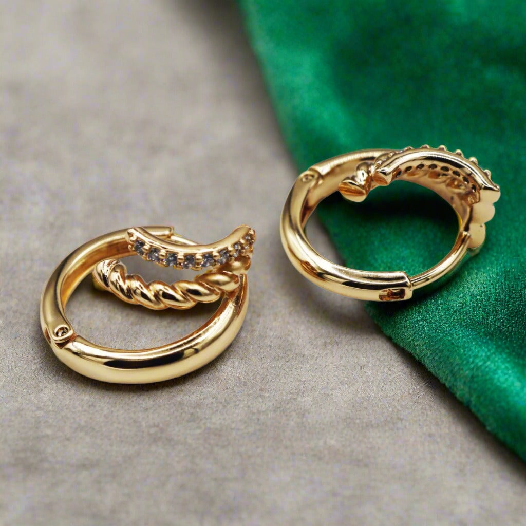 Twisted Trio Hoop Earrings